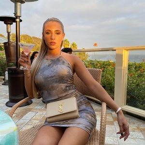 Tan tie Dye Halterneck dress